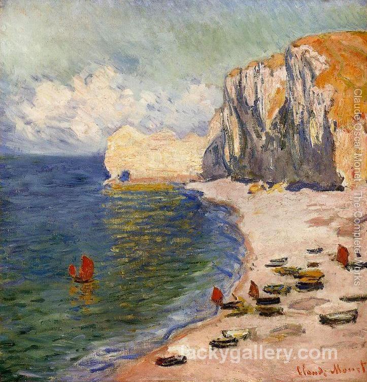 The Beach And The Falaise D Amont by Claude Monet paintings reproduction